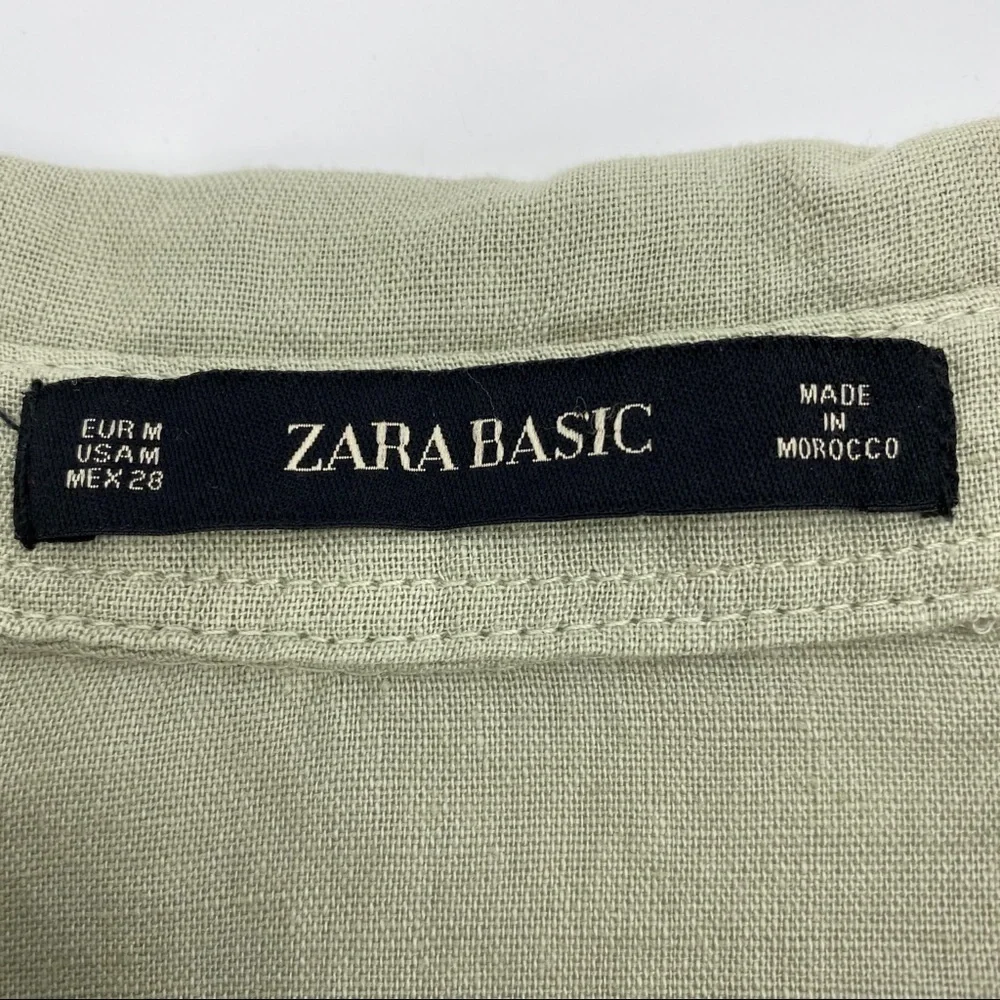 NWT! Zara linen wrap front romper sz M